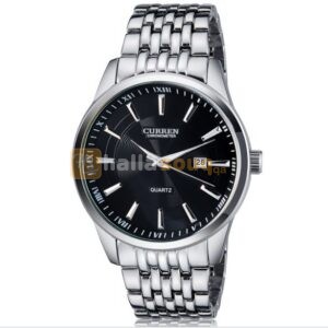 Curren Men's Black Dial Stainless Steel Band Watch [M8052SB]